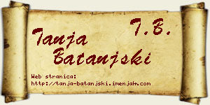 Tanja Batanjski vizit kartica